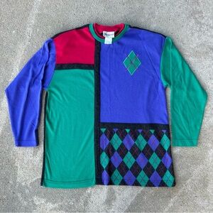 Vintage Colorful Long Sleeve Women's Top